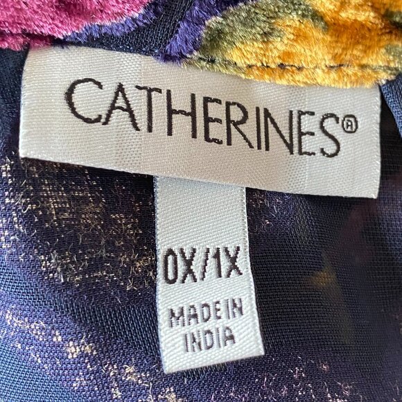 Catherines In-Vogue Velvet Burnout Kimono Festival Whimsigoth Dark Fairy-0X/1X - Picture 13 of 16